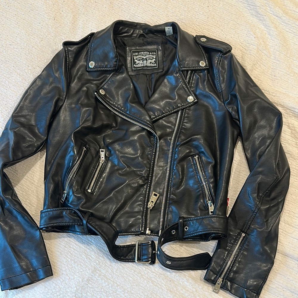 Levi's Black Leather Motorcycle Jacket